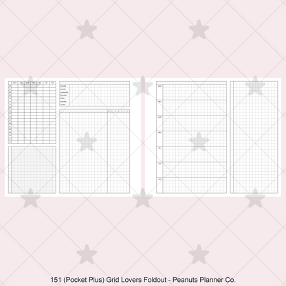 151: Grid Lovers Foldout Weekly w/ Time Blocking, Daily Habit Tracking, Wo1P, Tasks, Notes