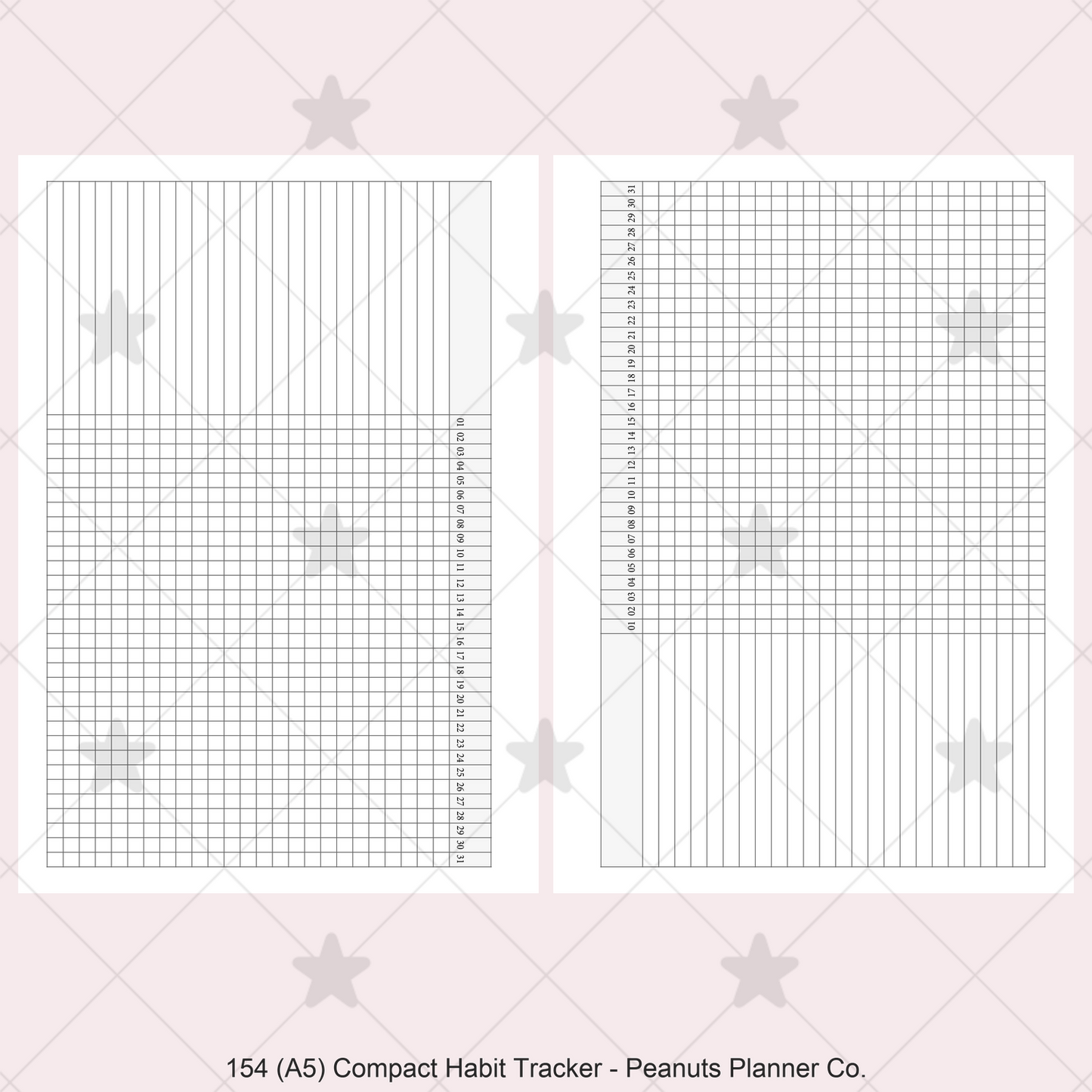 154: Compact Horizontal Monthly Daily Habit Tracker Mo1P