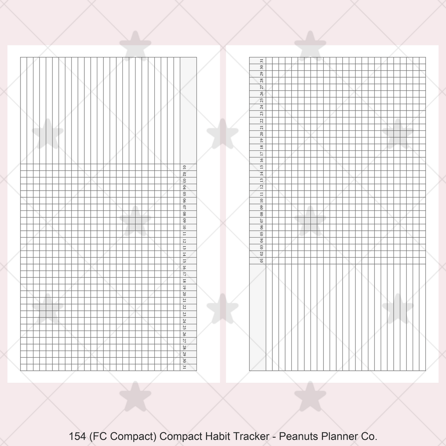 154: Compact Horizontal Monthly Daily Habit Tracker Mo1P