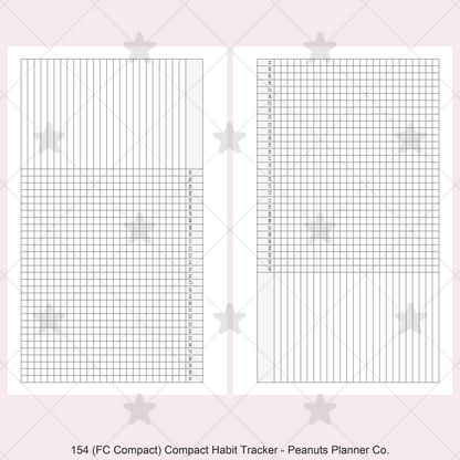 154: Compact Horizontal Monthly Daily Habit Tracker Mo1P