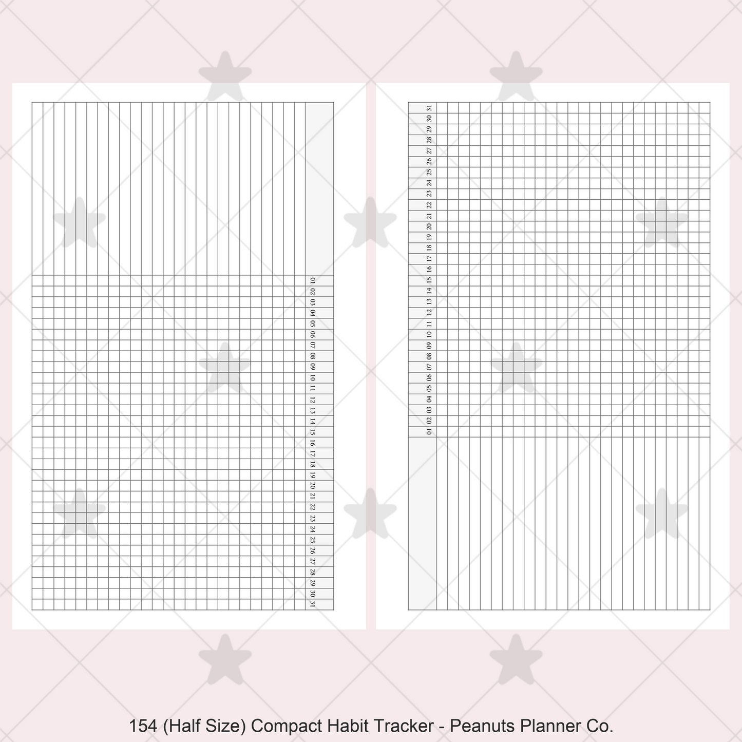 154: Compact Horizontal Monthly Daily Habit Tracker Mo1P