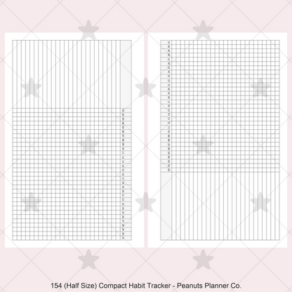 154: Compact Horizontal Monthly Daily Habit Tracker Mo1P