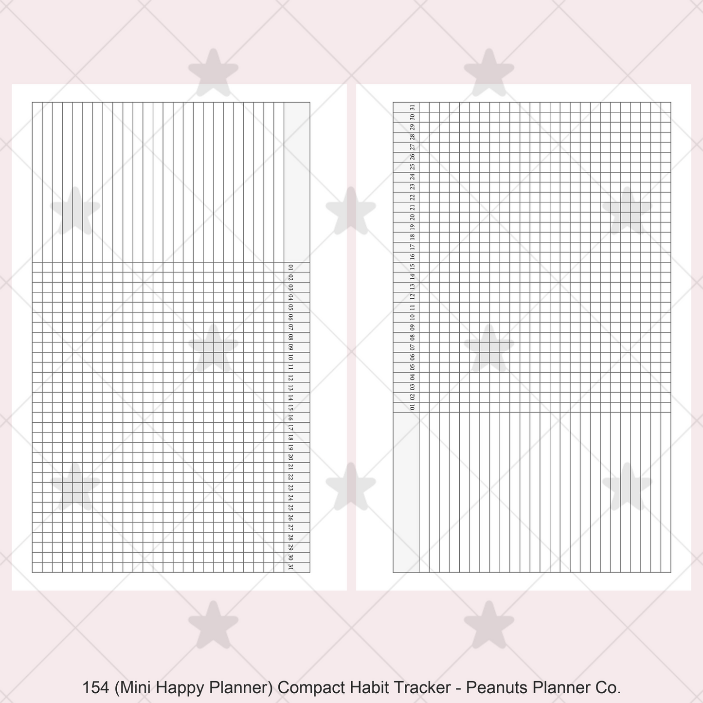 154: Compact Horizontal Monthly Daily Habit Tracker Mo1P