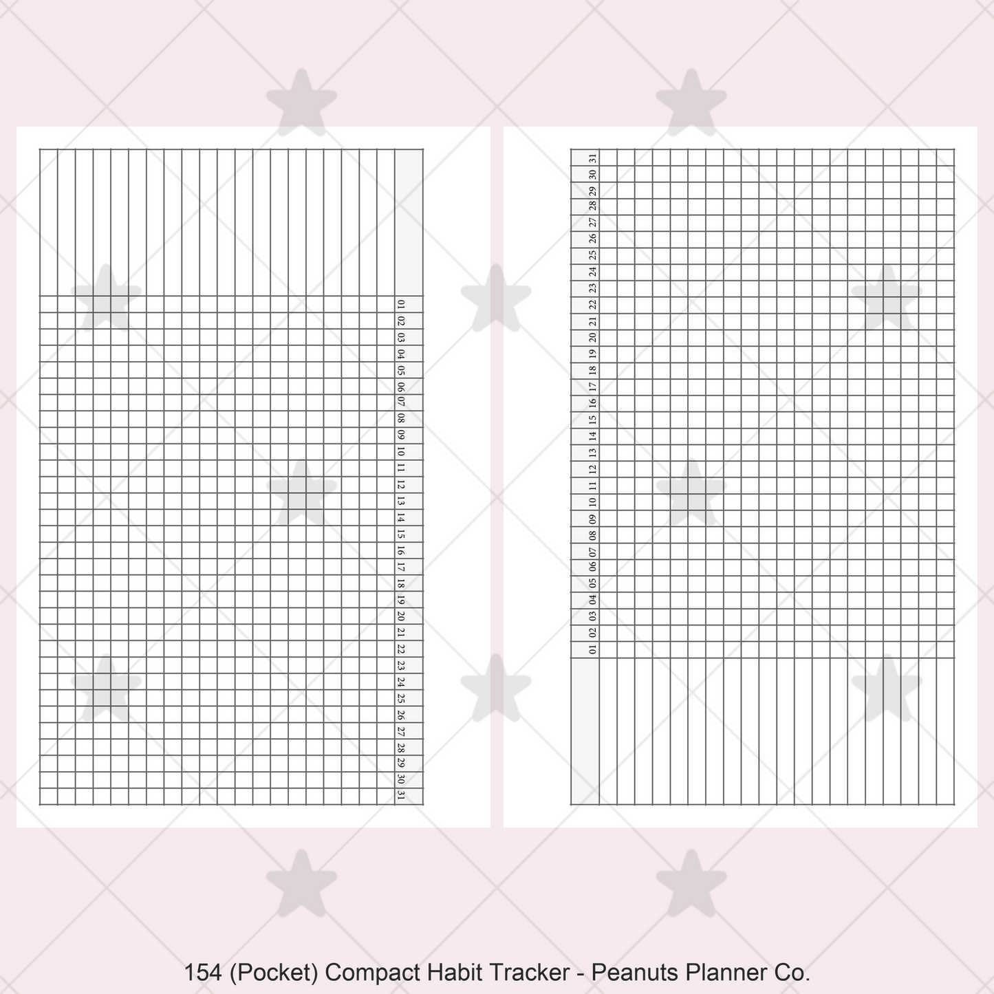 154: Compact Horizontal Monthly Daily Habit Tracker Mo1P
