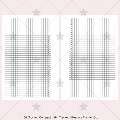 154: Compact Horizontal Monthly Daily Habit Tracker Mo1P
