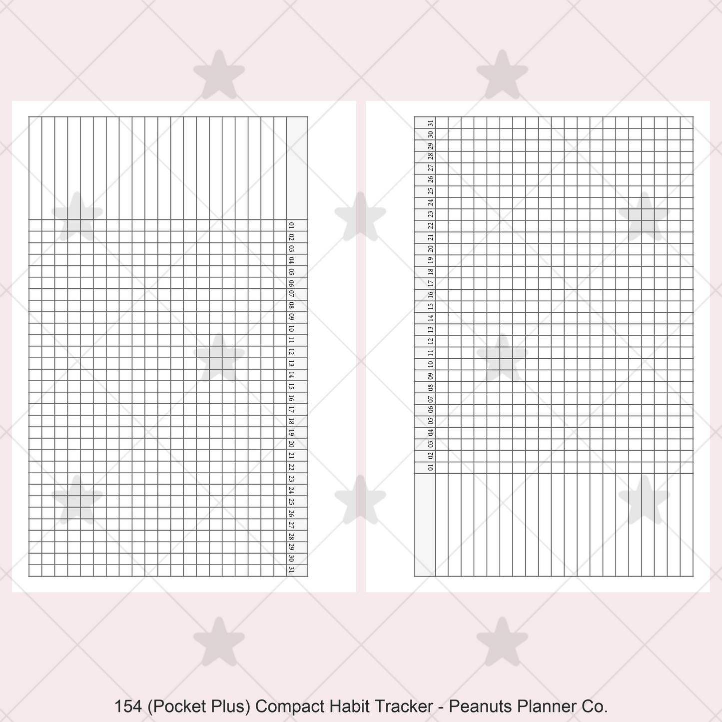 154: Compact Horizontal Monthly Daily Habit Tracker Mo1P
