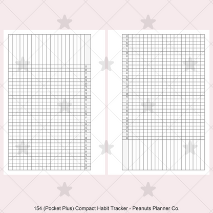 154: Compact Horizontal Monthly Daily Habit Tracker Mo1P