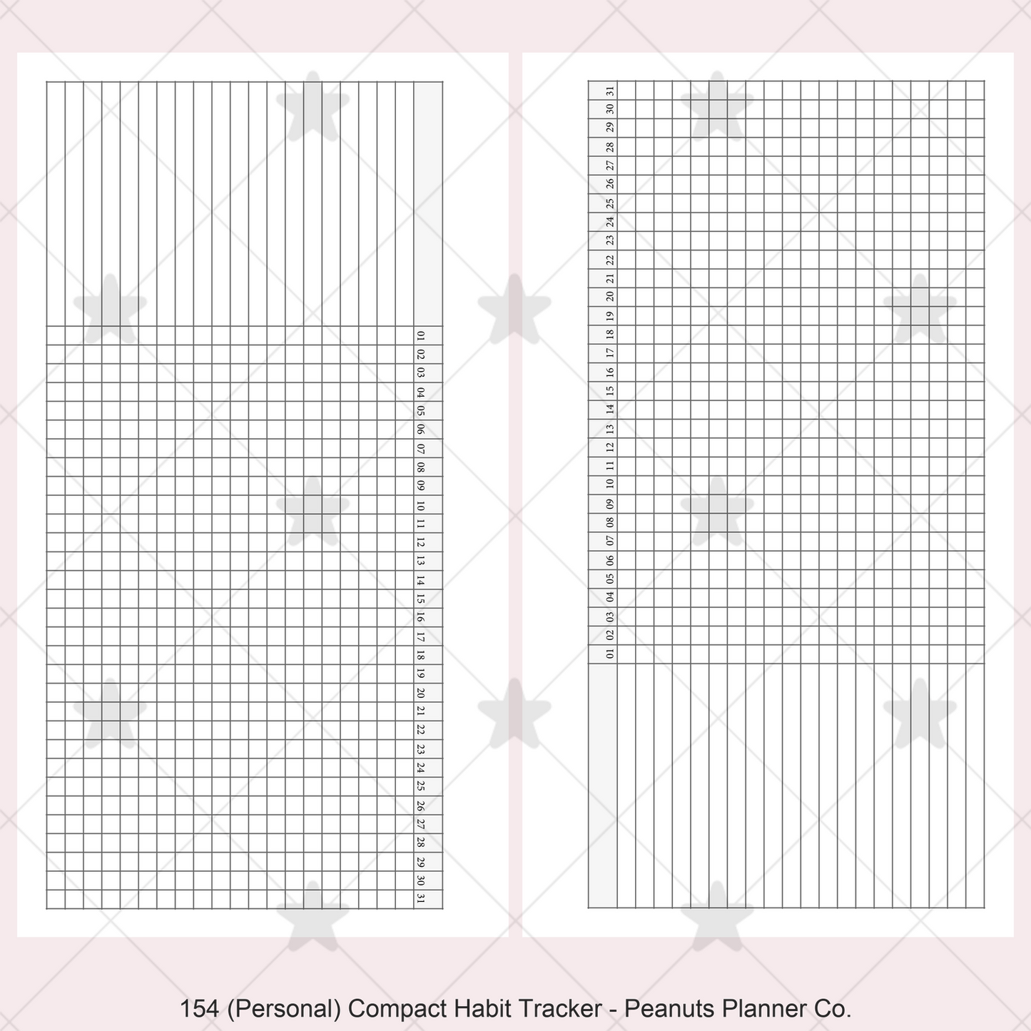 154: Compact Horizontal Monthly Daily Habit Tracker Mo1P