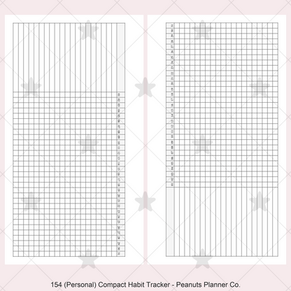 154: Compact Horizontal Monthly Daily Habit Tracker Mo1P