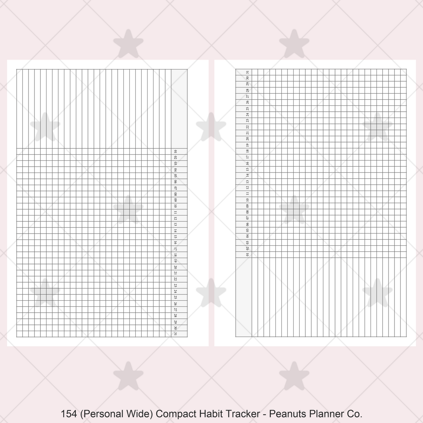 154: Compact Horizontal Monthly Daily Habit Tracker Mo1P