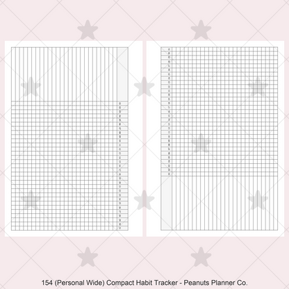 154: Compact Horizontal Monthly Daily Habit Tracker Mo1P