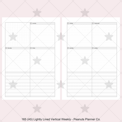 165: Lightly Lined Vertical Weekly Wo2P w/ Tasks & Notes