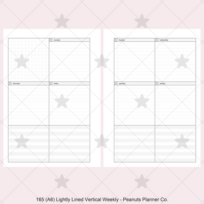 165: Lightly Lined Vertical Weekly Wo2P w/ Tasks & Notes