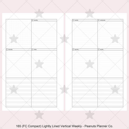 165: Lightly Lined Vertical Weekly Wo2P w/ Tasks & Notes