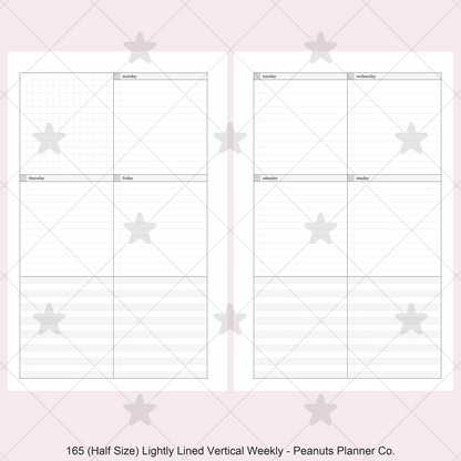 165: Lightly Lined Vertical Weekly Wo2P w/ Tasks & Notes