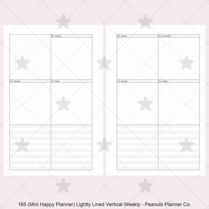 165: Lightly Lined Vertical Weekly Wo2P w/ Tasks & Notes