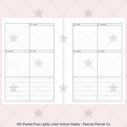 165: Lightly Lined Vertical Weekly Wo2P w/ Tasks & Notes