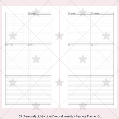 165: Lightly Lined Vertical Weekly Wo2P w/ Tasks & Notes