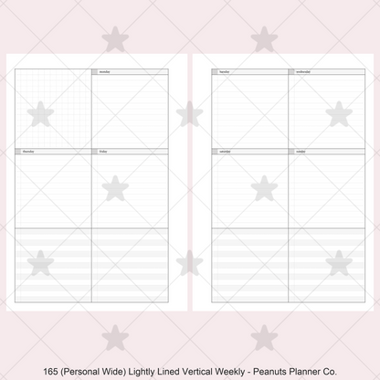 165: Lightly Lined Vertical Weekly Wo2P w/ Tasks & Notes