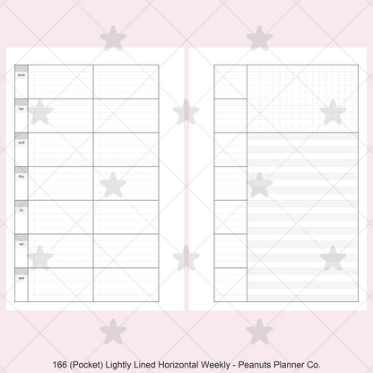 166: Lightly Lined Sectioned Horizontal Weekly Wo1P Wo2P w/ Running Tasks List & Notes