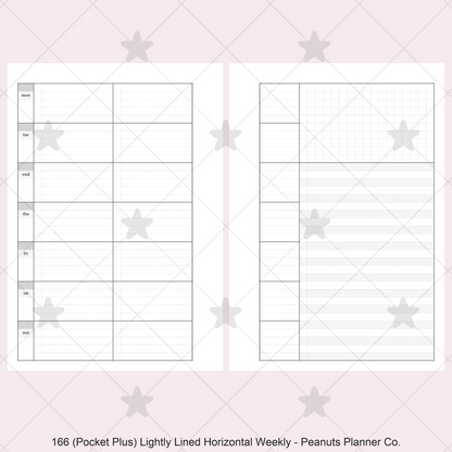 166: Lightly Lined Sectioned Horizontal Weekly Wo1P Wo2P w/ Running Tasks List & Notes