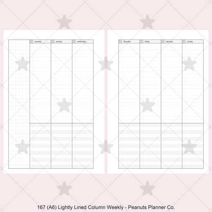 167: Lightly Lined Vertical Column Weekly Wo2P w/ Tasks & Notes