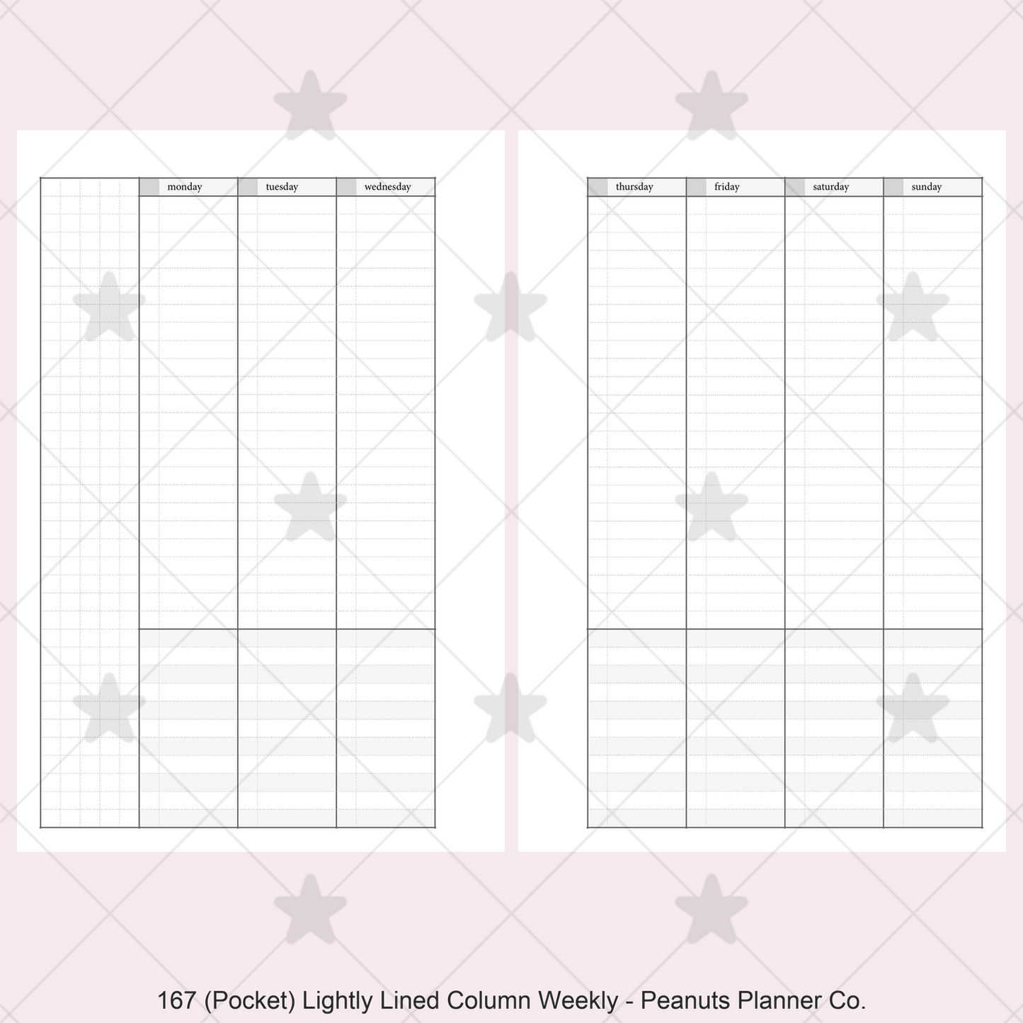 167: Lightly Lined Vertical Column Weekly Wo2P w/ Tasks & Notes
