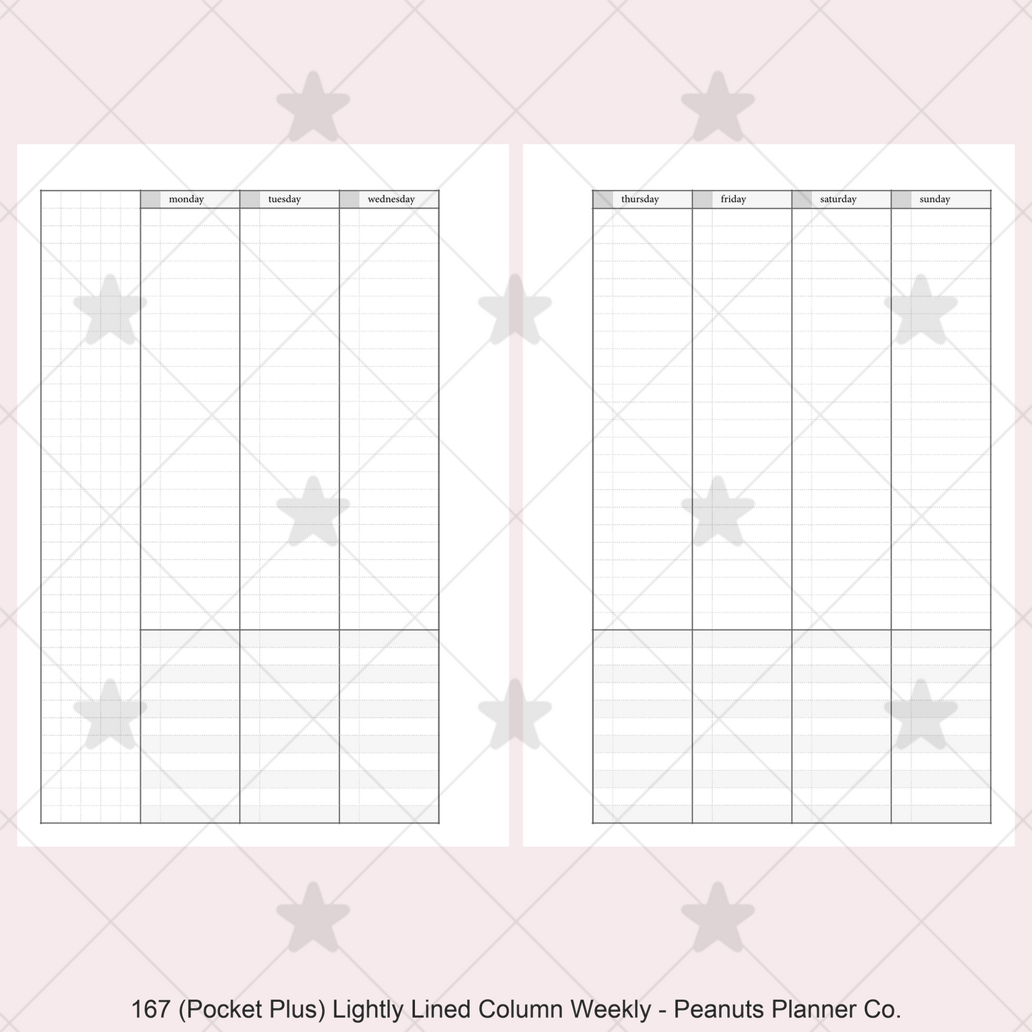 167: Lightly Lined Vertical Column Weekly Wo2P w/ Tasks & Notes