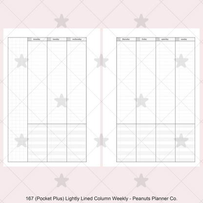 167: Lightly Lined Vertical Column Weekly Wo2P w/ Tasks & Notes