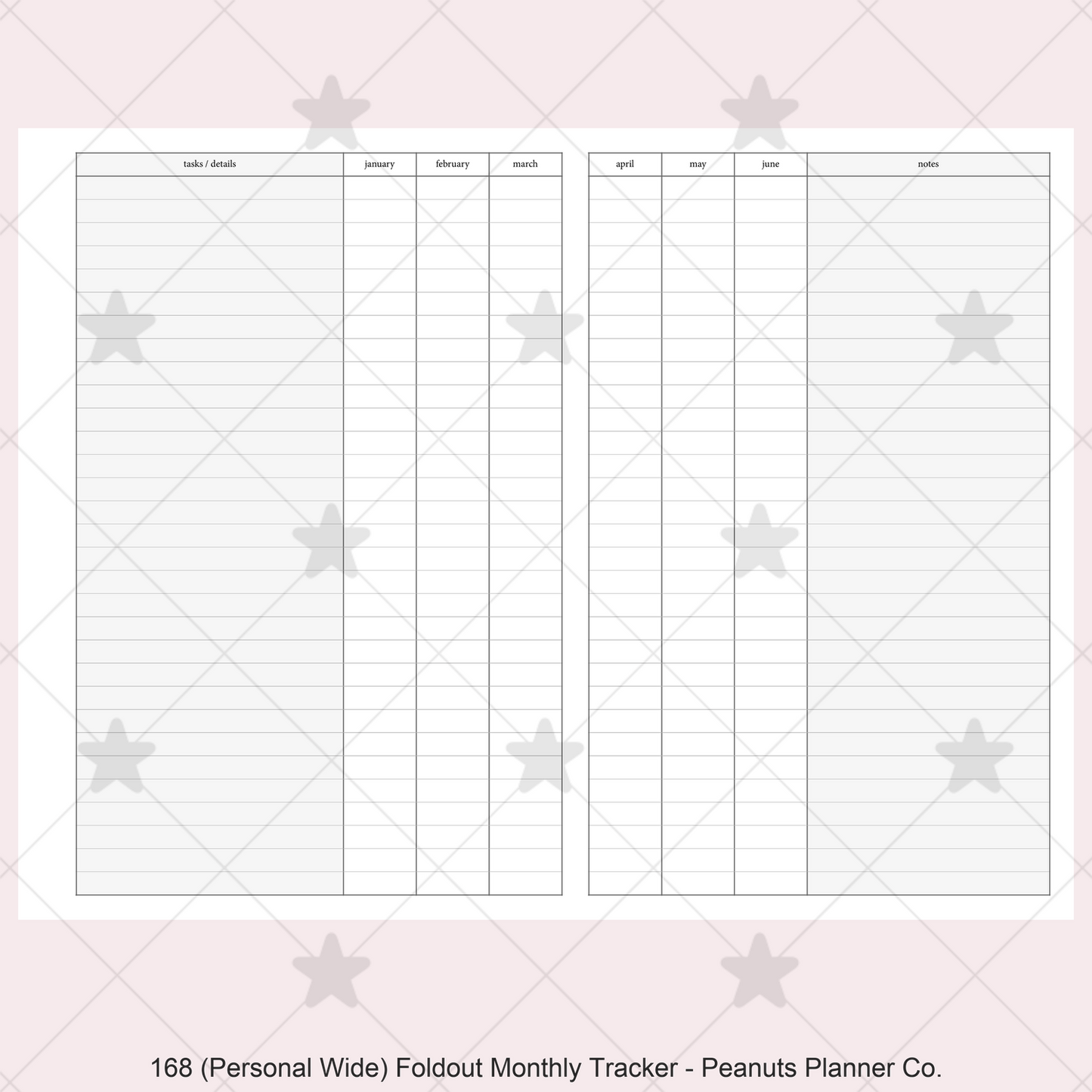 168: Foldout Monthly Tracker Habit Log