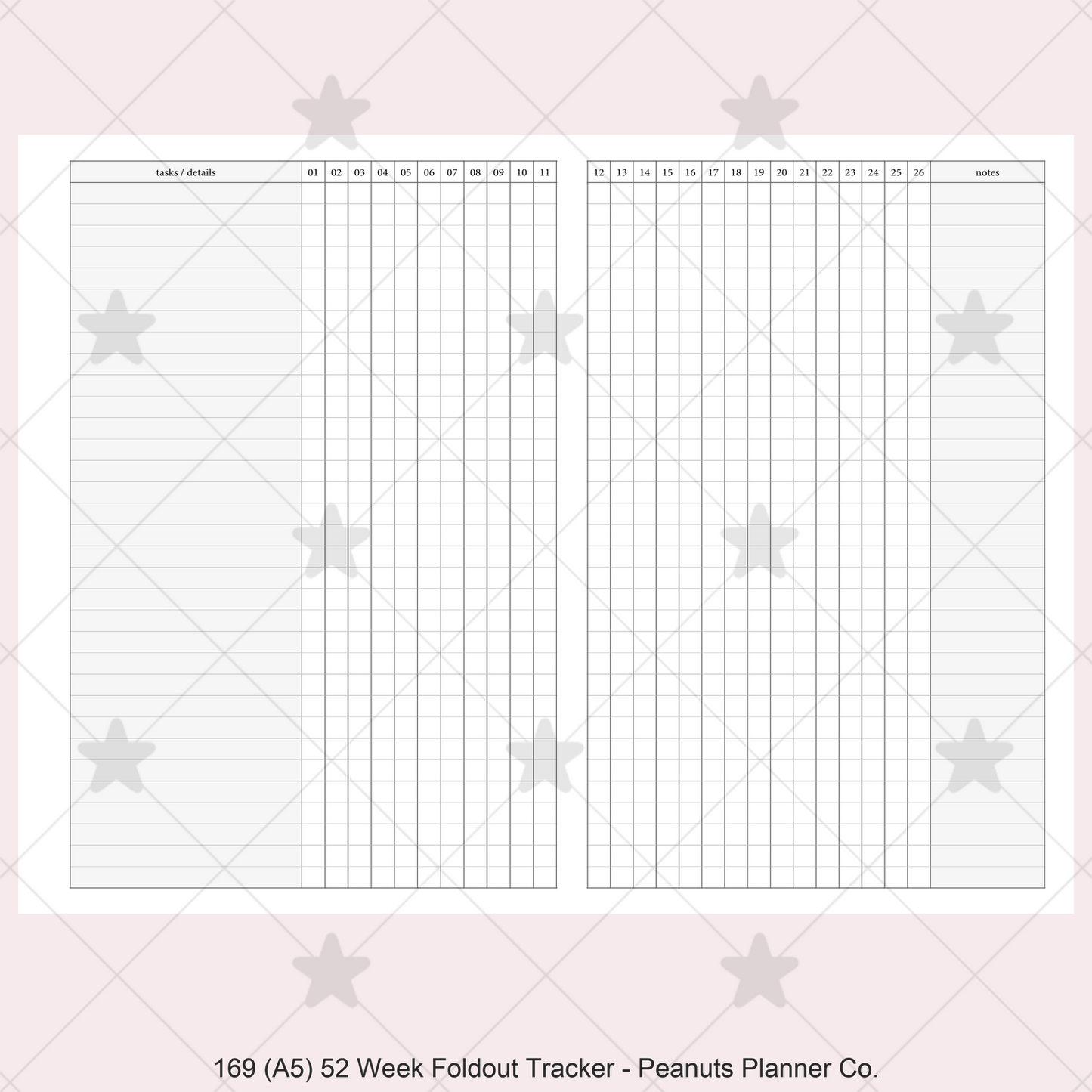 169: 52 Week Foldout Tracker Habit Log