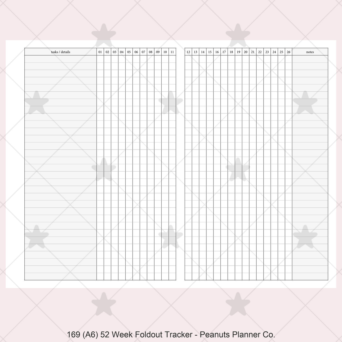 169: 52 Week Foldout Tracker Habit Log