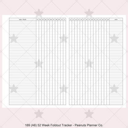 169: 52 Week Foldout Tracker Habit Log