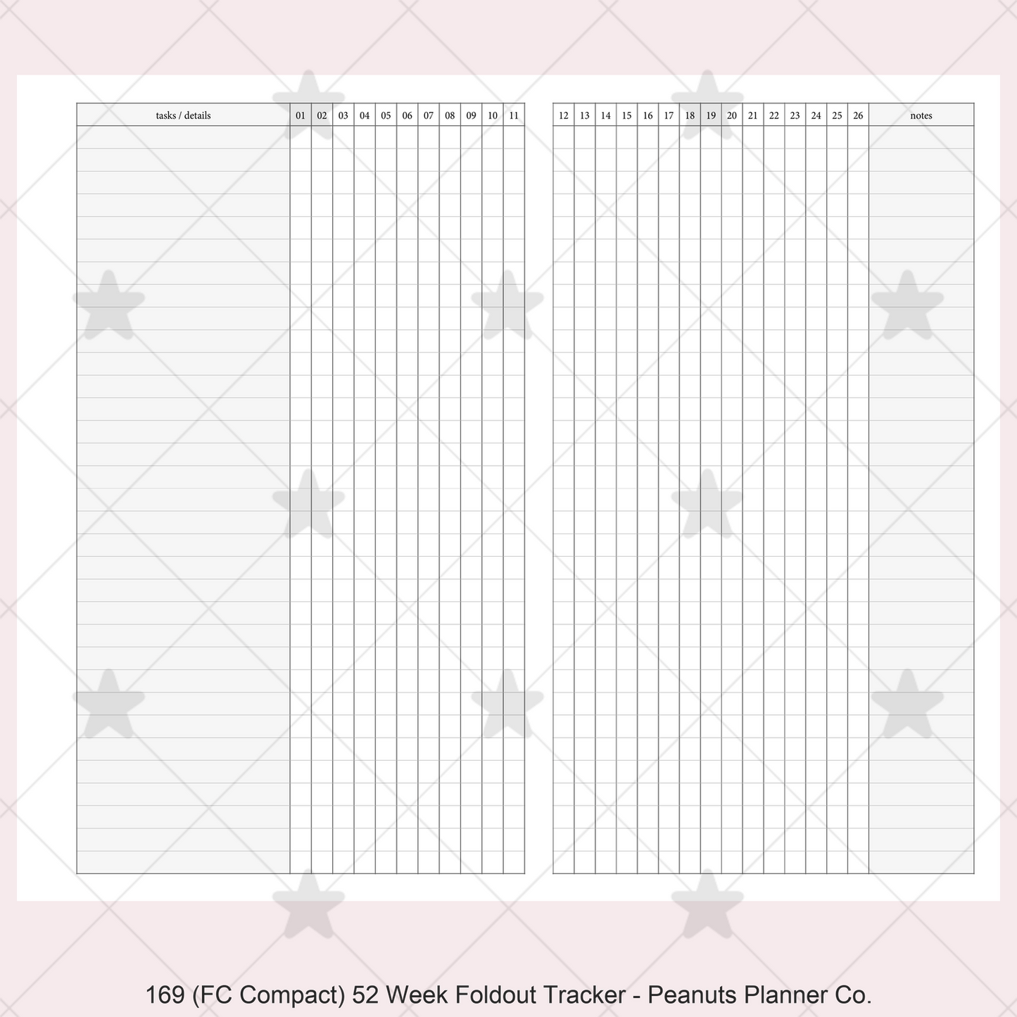 169: 52 Week Foldout Tracker Habit Log