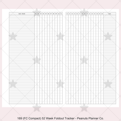 169: 52 Week Foldout Tracker Habit Log