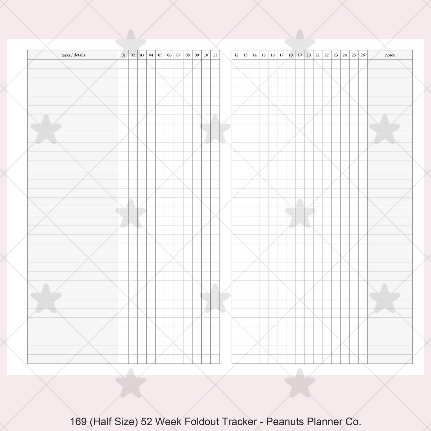 169: 52 Week Foldout Tracker Habit Log