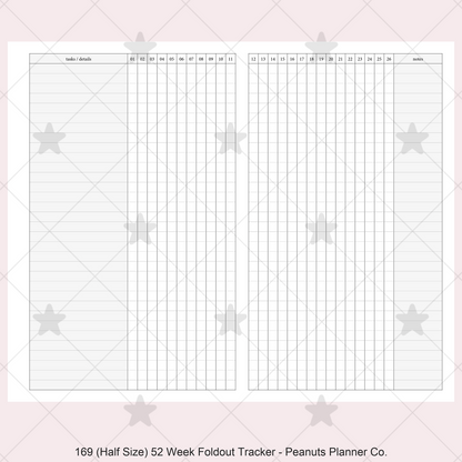 169: 52 Week Foldout Tracker Habit Log