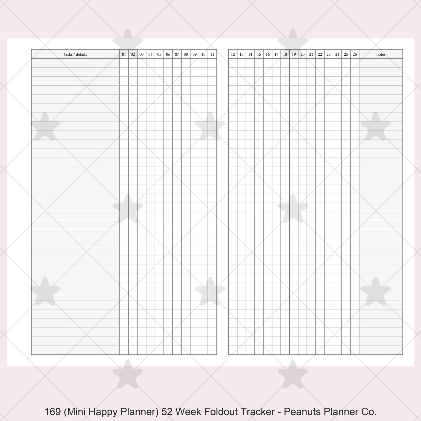 169: 52 Week Foldout Tracker Habit Log