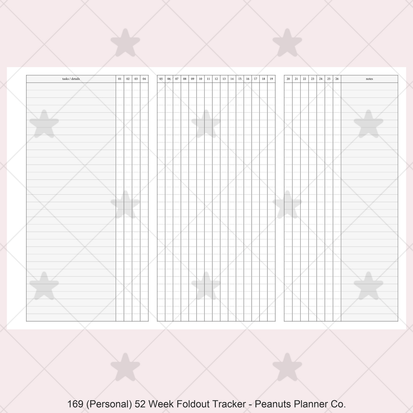 169: 52 Week Foldout Tracker Habit Log