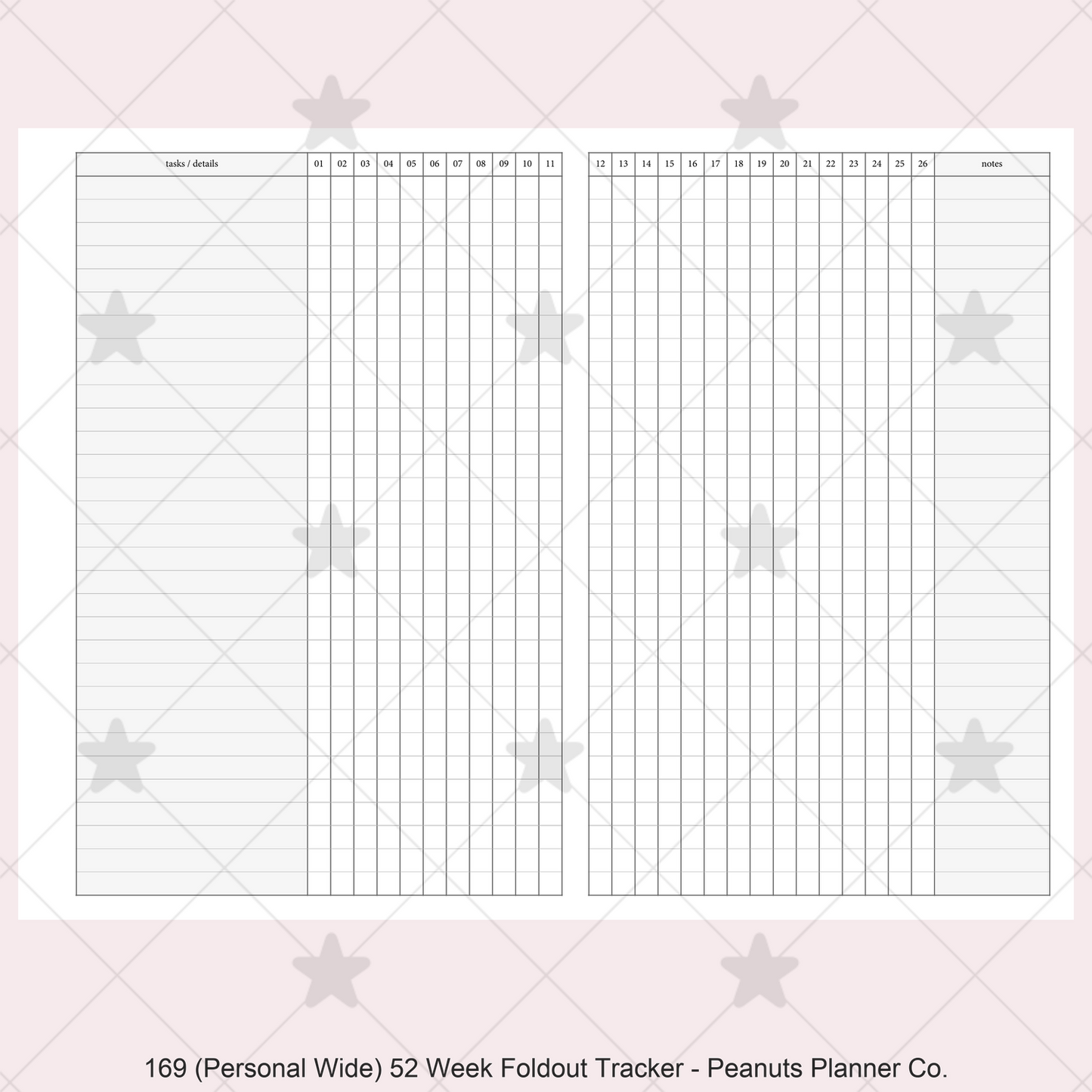 169: 52 Week Foldout Tracker Habit Log