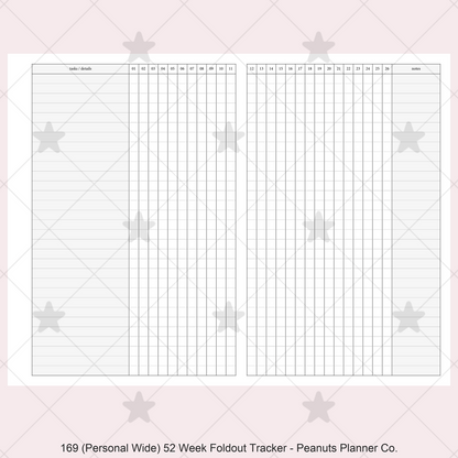 169: 52 Week Foldout Tracker Habit Log