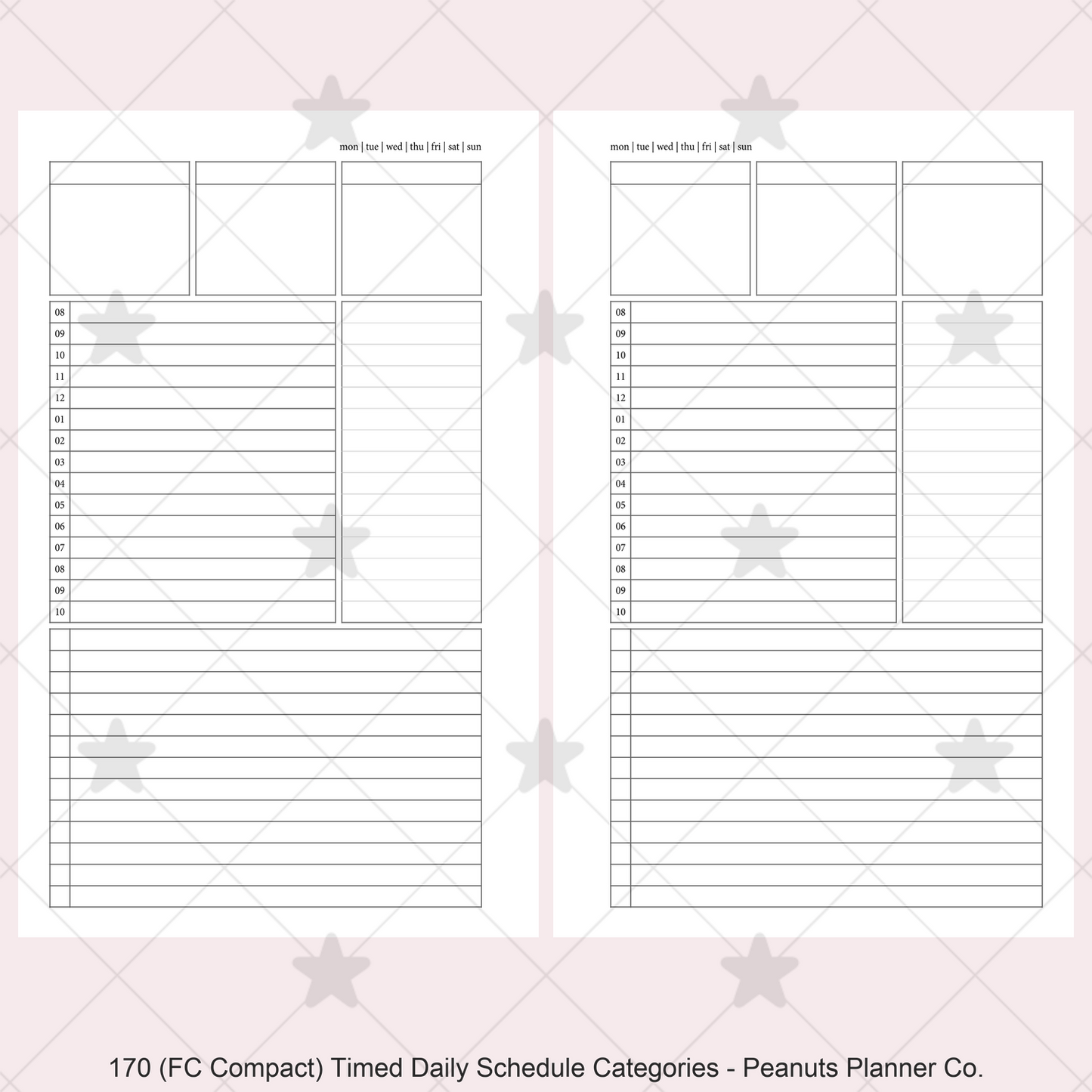 170: Timed Daily Schedule w/ Categories & Tasks Do1P
