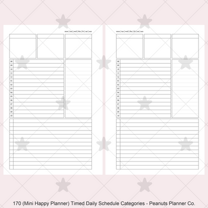 170: Timed Daily Schedule w/ Categories & Tasks Do1P