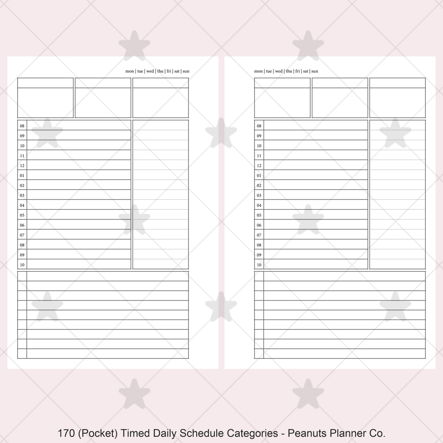 170: Timed Daily Schedule w/ Categories & Tasks Do1P