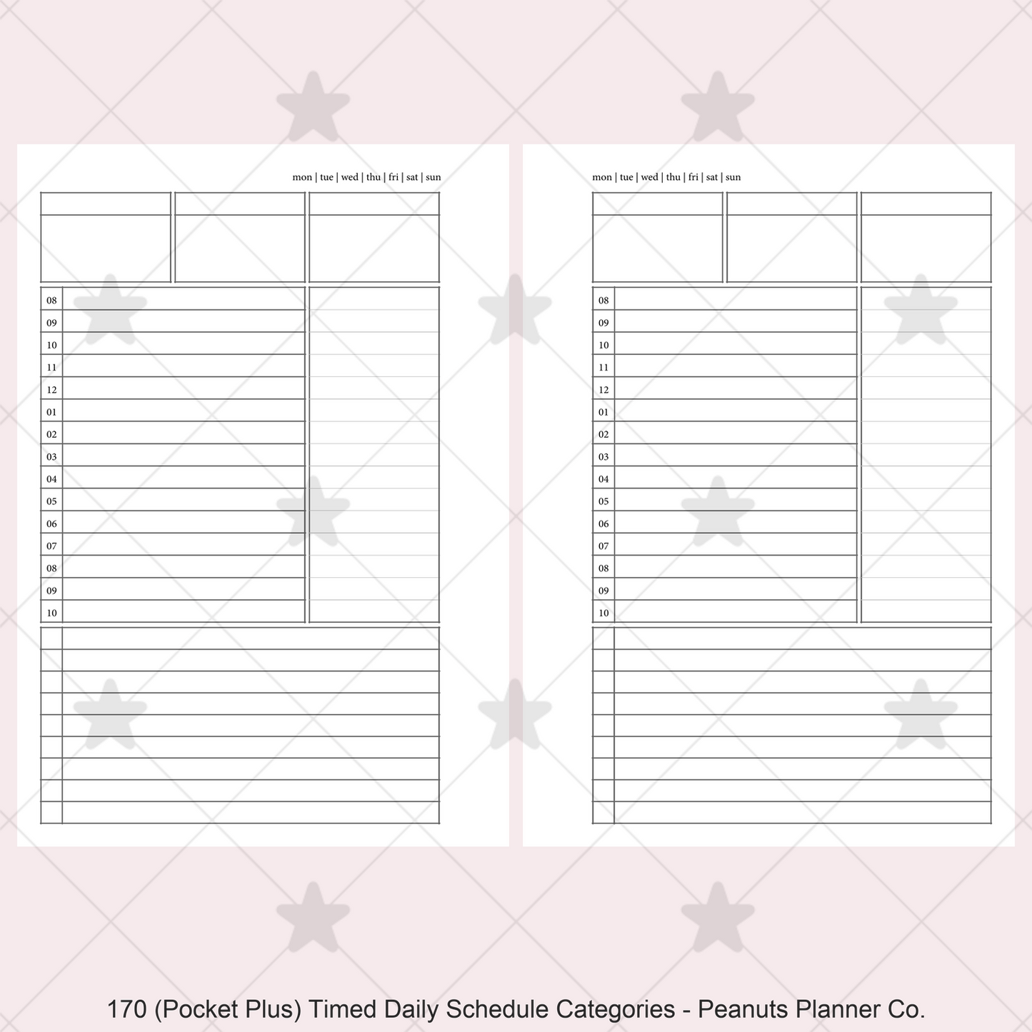 170: Timed Daily Schedule w/ Categories & Tasks Do1P