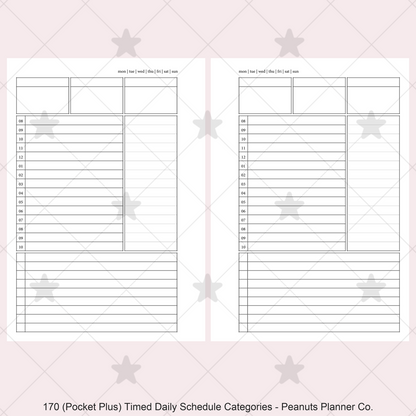 170: Timed Daily Schedule w/ Categories & Tasks Do1P