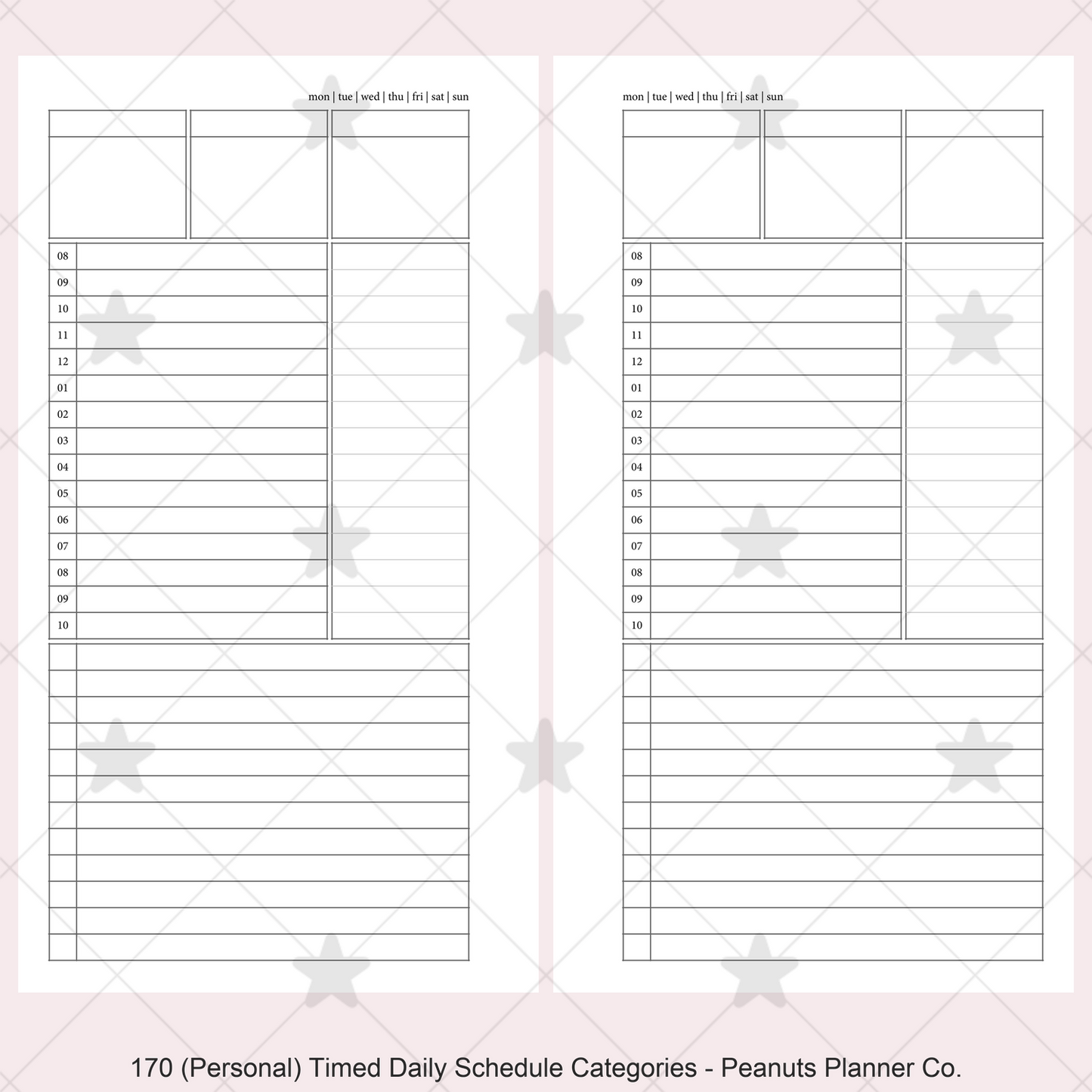 170: Timed Daily Schedule w/ Categories & Tasks Do1P