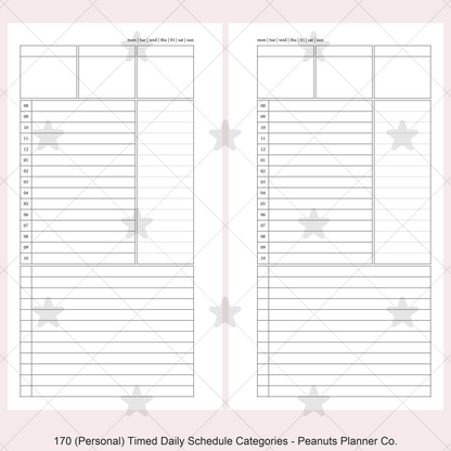 170: Timed Daily Schedule w/ Categories & Tasks Do1P