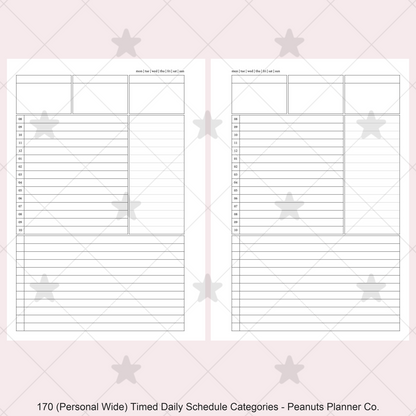 170: Timed Daily Schedule w/ Categories & Tasks Do1P