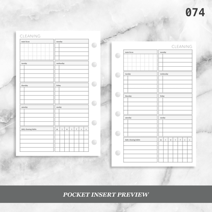 074: Weekly Cleaning Plan w/ Tracker
